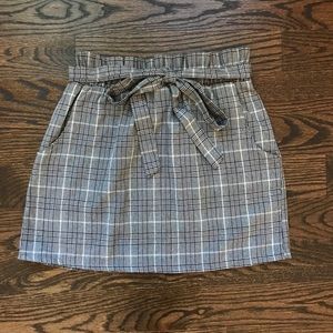 Kendall & Kylie Paper Bag Plaid Skirt